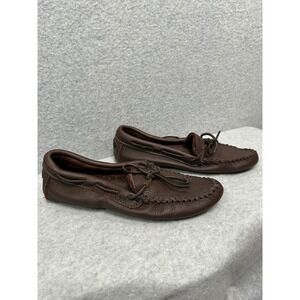 Minnetonka Mens Deerskin Soft-T-Moc Brown Leather Driving Moccasins 952 Size 9